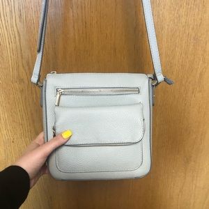 Grey cross body purse